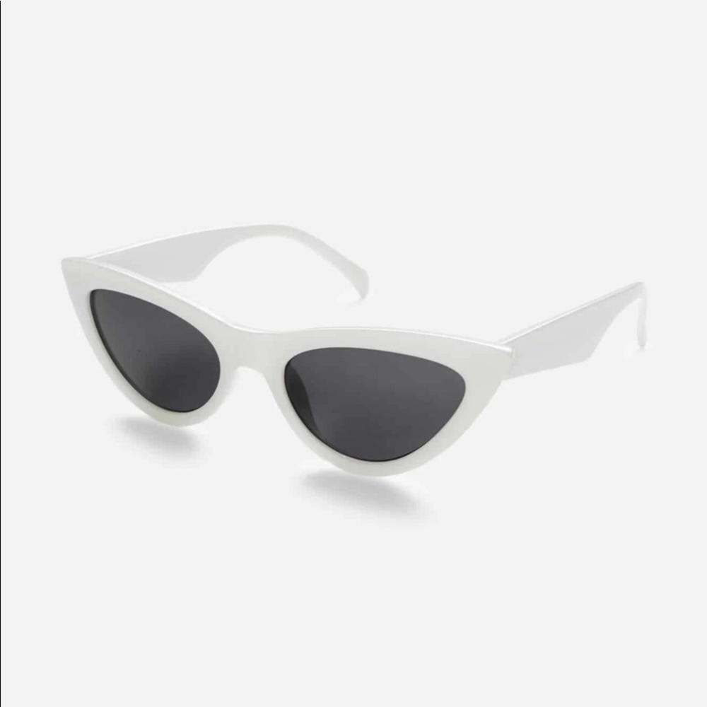White Flat Lens Sunglasses